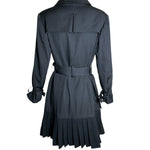 Yohji Yamamoto Double-Breasted Trenchcoat-Dress with Pleated Wool Skirt BACK PHOTO 4 OF 7