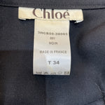 Chloe 1990s/Y2K Black Wool Twill Military Inspired Jumpsuit, label