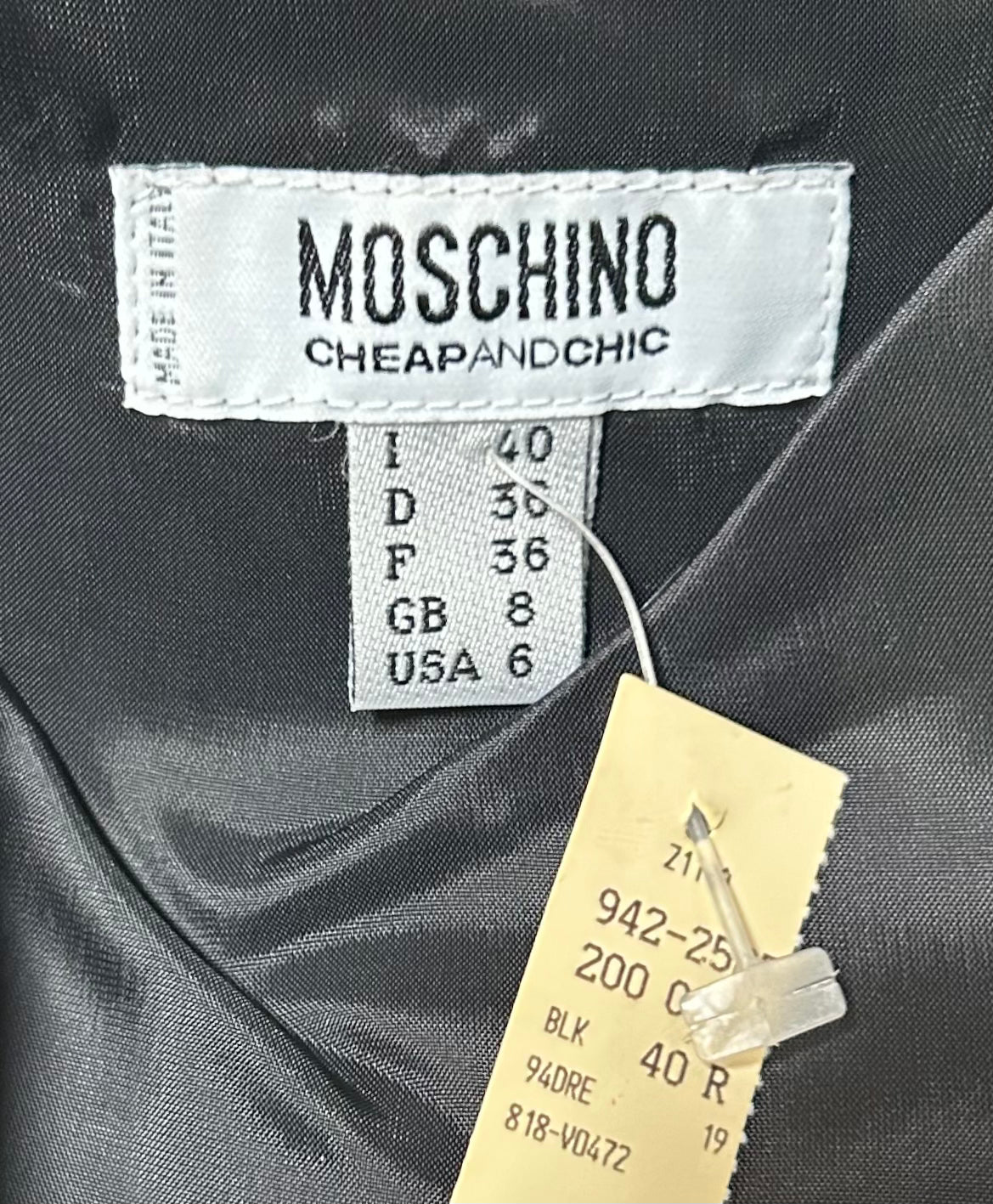 Moschino Cheap & Chic Alterations Themed Little Black Dress LABEL PHOTO 6 OF 7