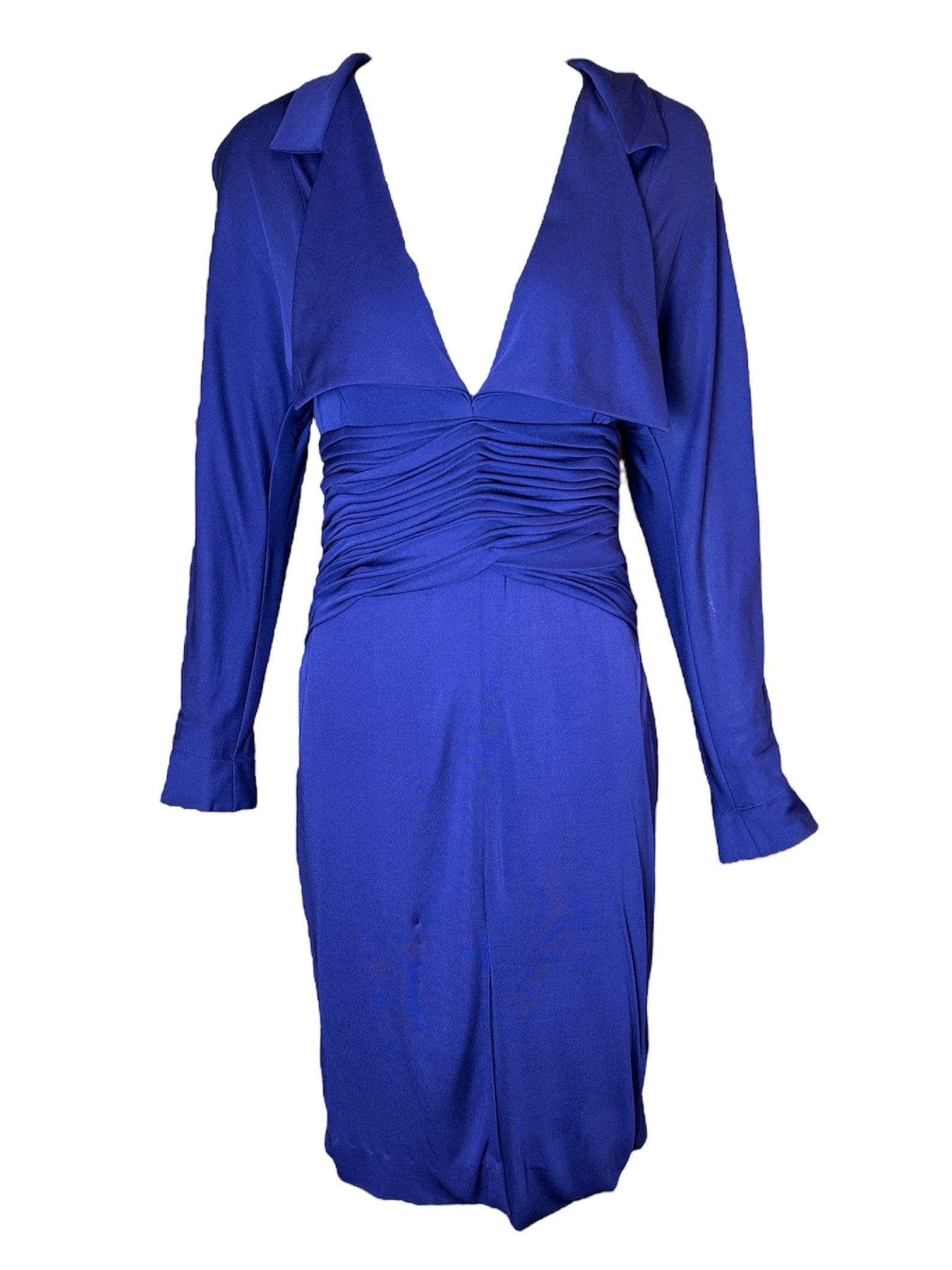 Karl Lagerfeld Cobalt Blue Crepe Jersey Dress FRONT PHOTO 1 OF 5