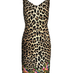 Moschino Cheap & Chic Leopard Print Dress with Embroidered Florals FRONT PHOTO 1 OF 7