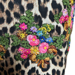 Moschino Cheap & Chic Leopard Print Dress with Embroidered Florals DETAIL FLORAL PHOTO 5 OF 7