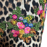 Moschino Cheap & Chic Leopard Print Dress with Embroidered Florals DETAIL FLORAL PHOTO 5 OF 7