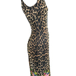 Moschino Cheap & Chic Leopard Print Dress with Embroidered Florals SIDE PHOTO 4 OF 7