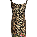 Moschino Cheap & Chic Leopard Print Dress with Embroidered Florals BACK PHOTO 3 OF 7