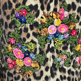 Moschino Cheap & Chic Leopard Print Dress with Embroidered Florals DETAIL PHOTO 2 OF 7