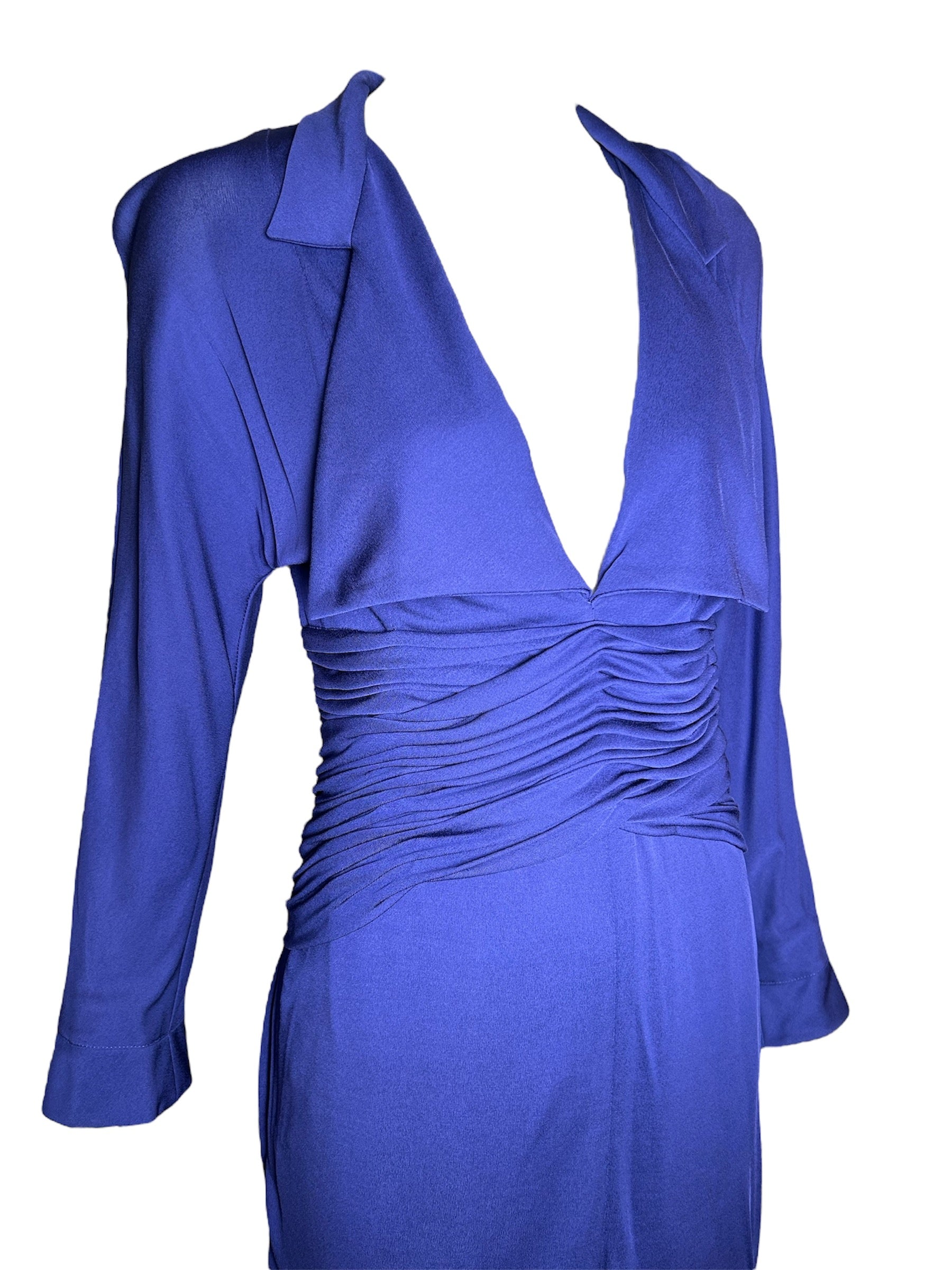 Karl Lagerfeld Cobalt Blue Crepe Jersey Dress PROFILE PHOTO 2 OF 5