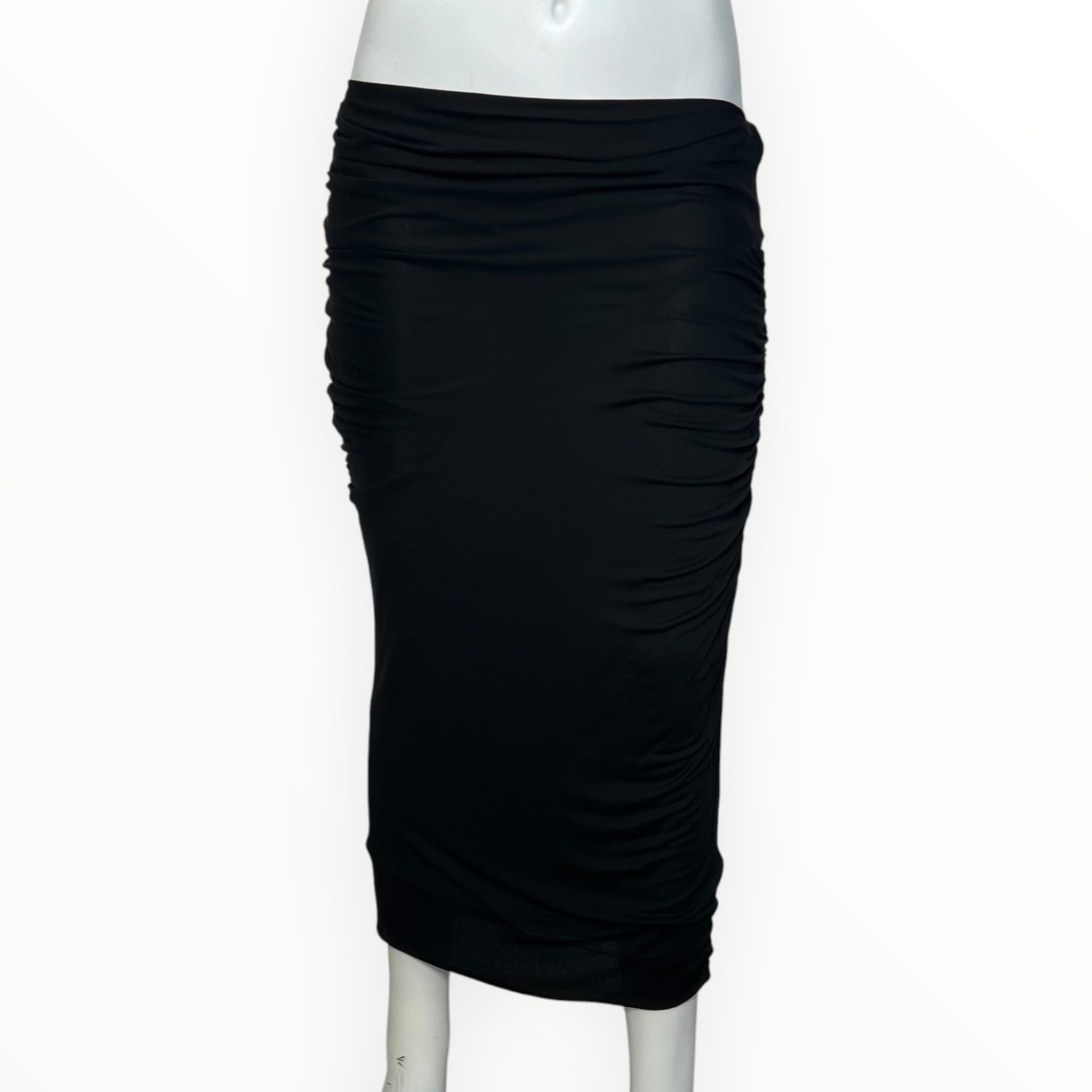 Gucci by Tom Ford F/W 2001 Black Jersey Ruched Skirt, 2