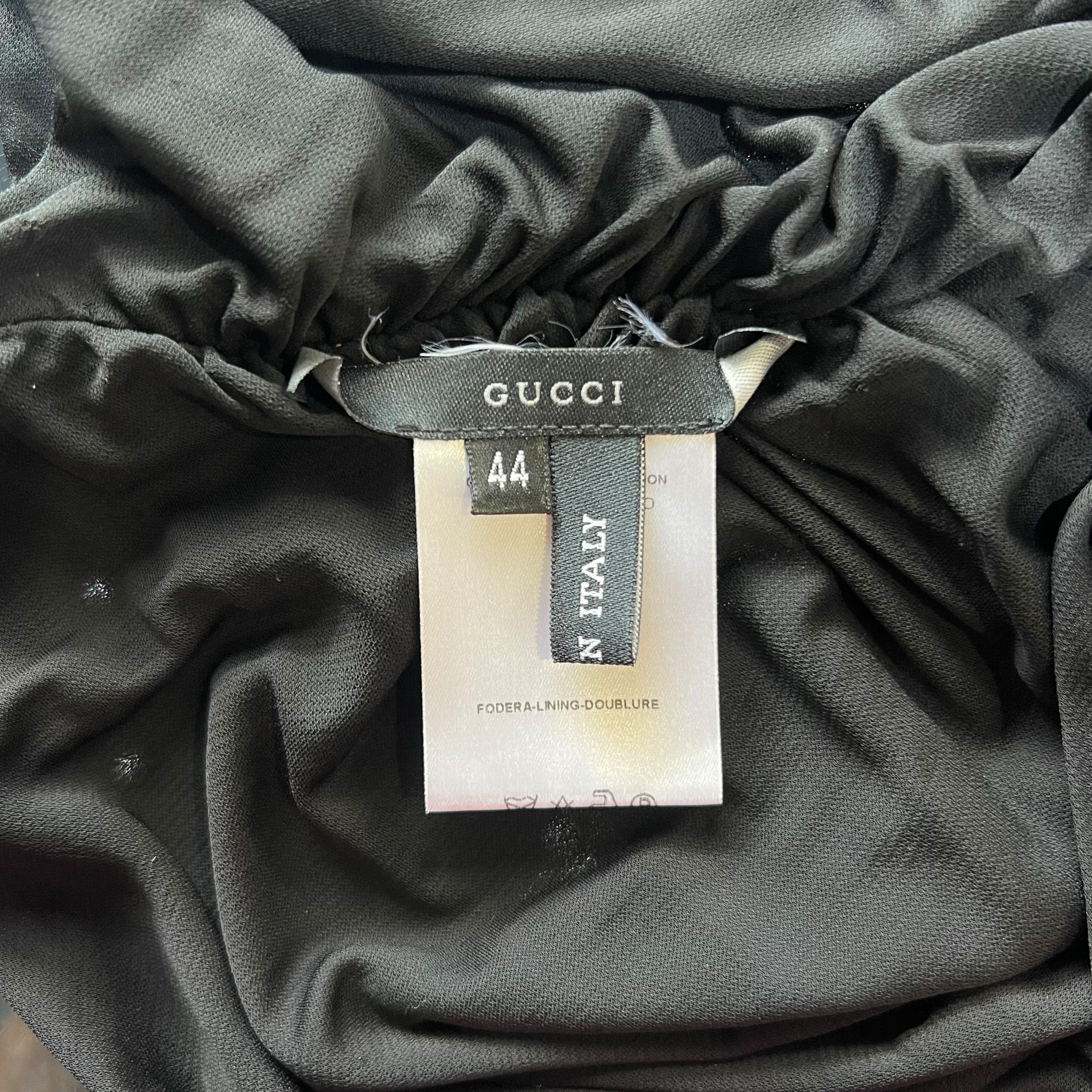 Gucci by Tom Ford F/W 2001 Black Jersey Ruched Skirt, label