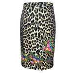 Moschino Cheap & Chic 90s Leopard Print Suit with Embroidered Florals SKIRT FRONT PHOTO 5 OF 8