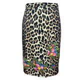 Moschino Cheap & Chic 90s Leopard Print Suit with Embroidered Florals SKIRT FRONT PHOTO 5 OF 8