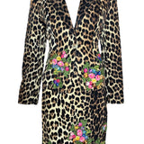 Moschino Cheap & Chic 90s Leopard Print Suit with Embroidered Florals FRONT PHOTO 1 OF 8