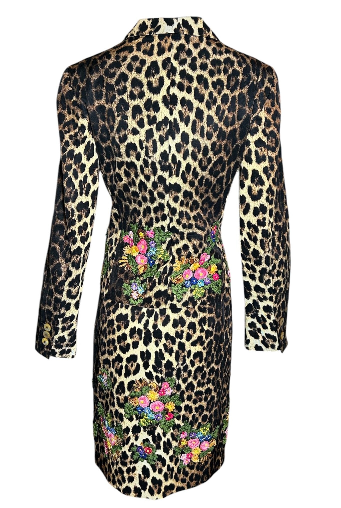 Moschino Cheap & Chic 90s Leopard Print Suit with Embroidered Florals BACK PHOTO 3 OF 8