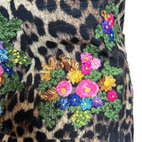 Moschino Cheap & Chic 90s Leopard Print Suit with Embroidered Florals FLORAL DETAIL 6 OF 8