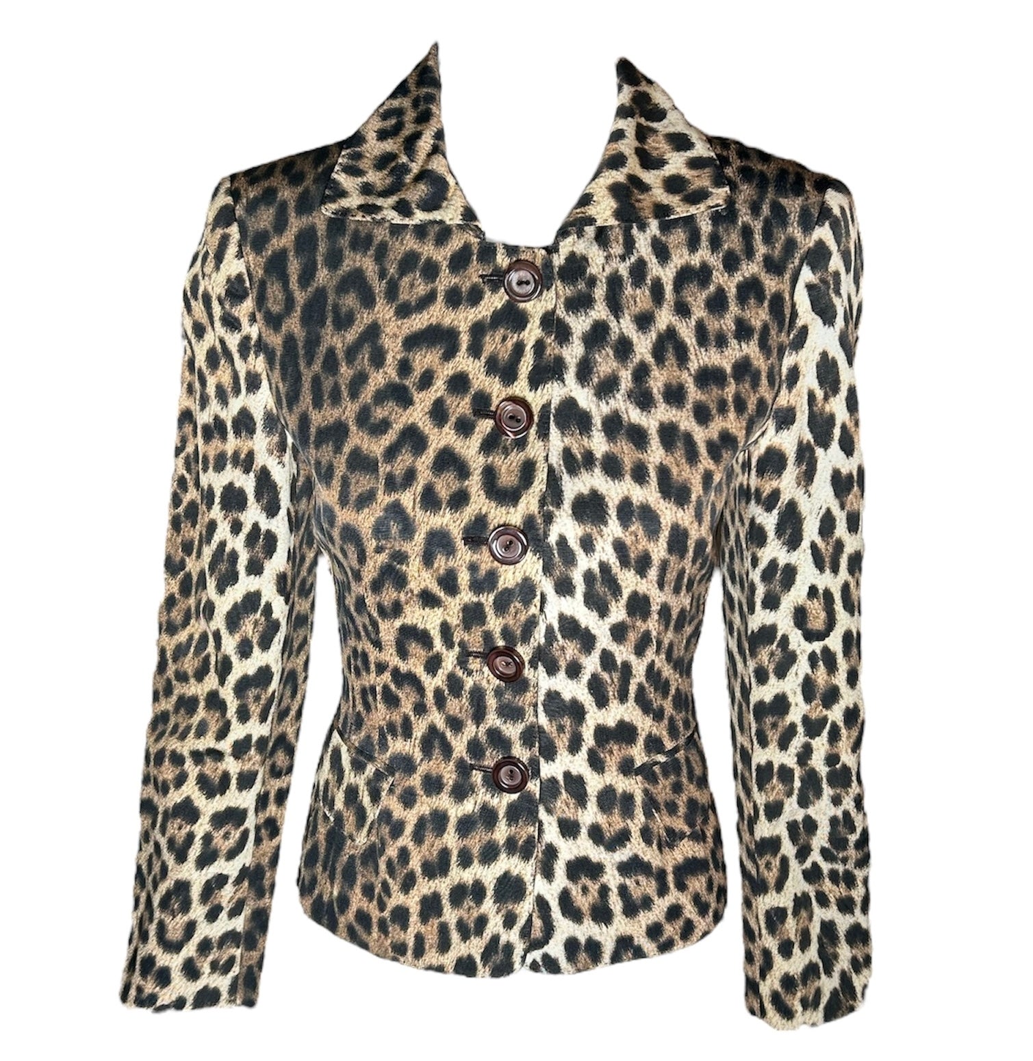 Moschino Cheap & Chic Leopard Button Up Jacket FRONT PHOTO 1 OF 6