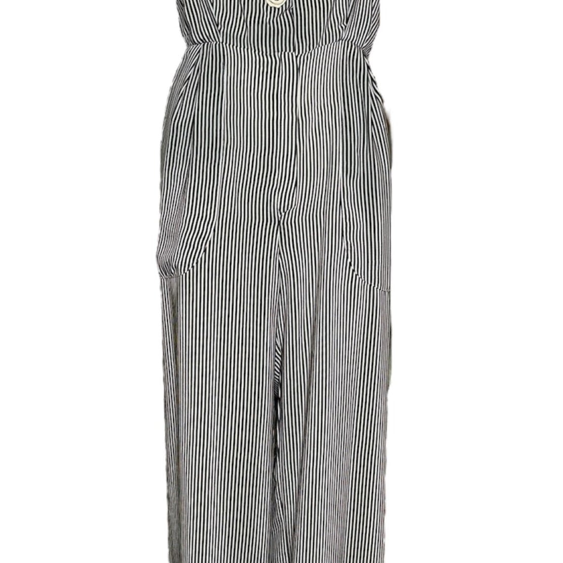 Oscar de la Renta Spring 2011 Nautical Striped Silk Overalls Jumpsuit FRONT PHOTO 1 OF 7