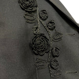 Moschino Couture 3D Embroidered Roses Black Suit Ensemble DETAIL PHOTO 4 OF 8