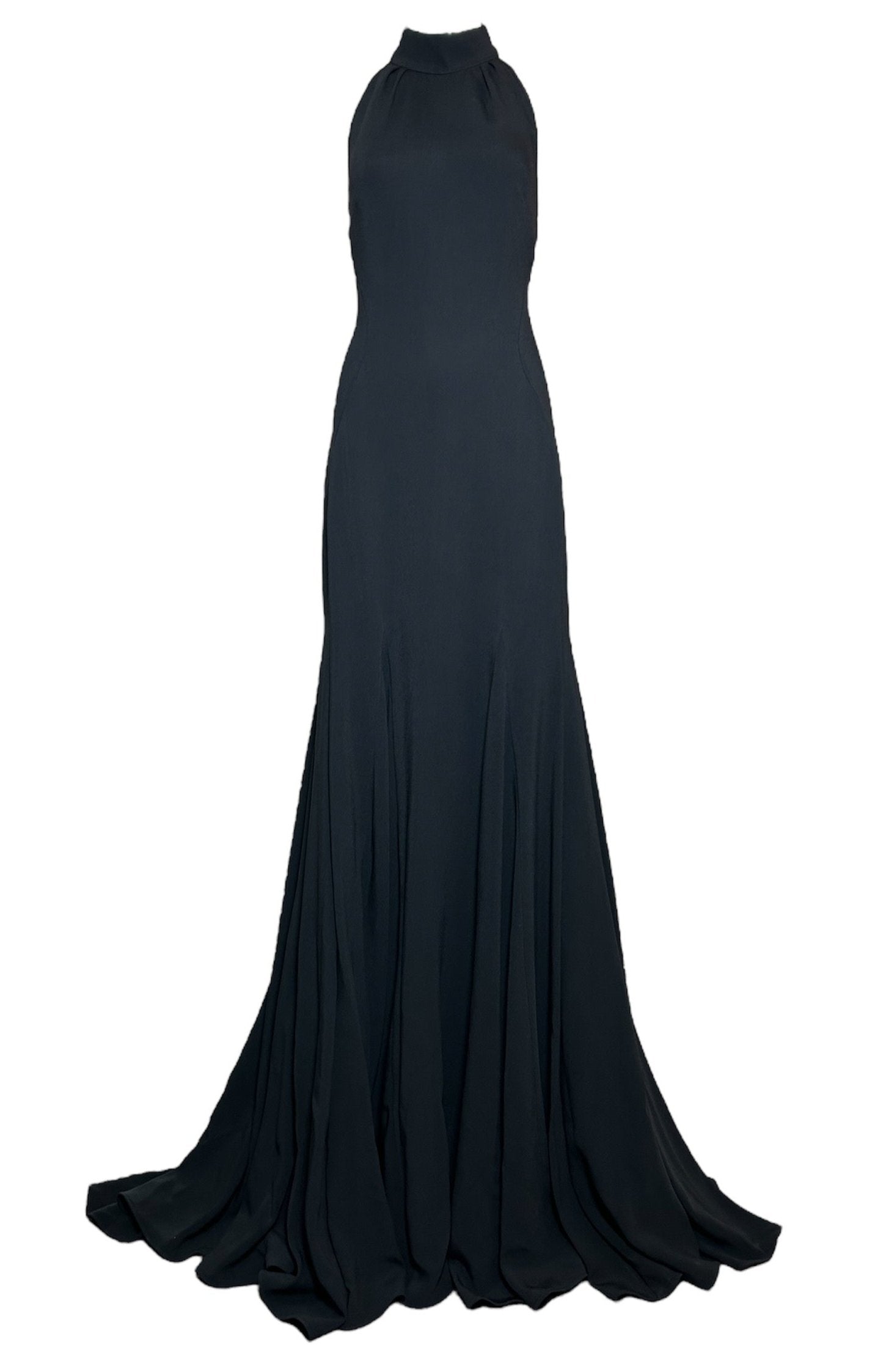 Stella McCartney Black "Magnolia" Neck Halter Maxi Gown FRONT PHOTO 1 OF 9