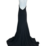 Stella McCartney Black "Magnolia" Neck Halter Maxi Gown BACK PHOTO 3 OF 9