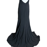 Stella McCartney Black "Magnolia" Neck Halter Maxi Gown DETAIL TRAIN PHOTO 6 OF 9