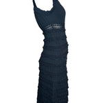 Alaïa Black Tiered Ruffle Dress with Scallop Hem SIDE PHOTO 3 OF 6