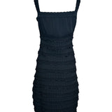 Alaïa Black Tiered Ruffle Dress with Scallop Hem BACK PHOTO 2 OF 6