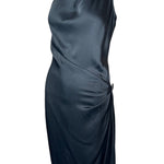 YSL Rive Gauche 1998 Black One Shoulder Ruched Hip Cocktail Dress PROFILE PHOTO SIDE 2 OF 6