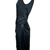 YSL Rive Gauche 1998 Black One Shoulder Ruched Hip Cocktail Dress SIDE PHOTO 5 OF 6