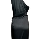 YSL Rive Gauche 1998 Black One Shoulder Ruched Hip Cocktail Dress BACK PHOTO 3 OF 6