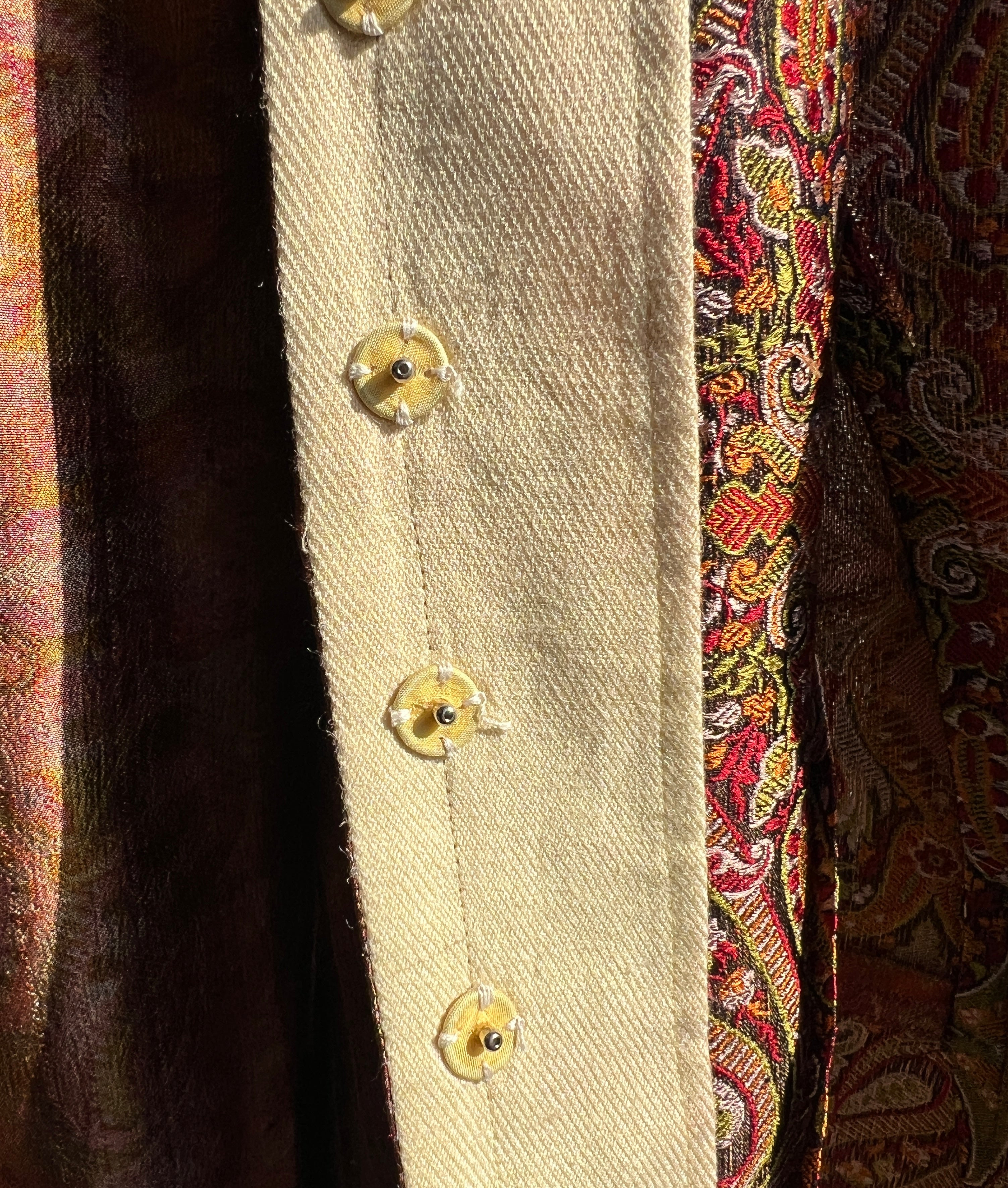 Yohji Yahmamoto F/W 2000 Copper Paisley Silk Brocade Jacket, snaps
