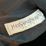 Yves Saint Laurent Couture 80s Black Velvet and Green Satin Gown LABEL 4 of 4