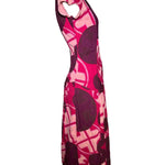 Project Alabama Magenta Patchwork Geometric Design Wrap Dress SIDE PHOTO 4 OF 7