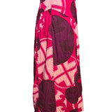 Project Alabama Magenta Patchwork Geometric Design Wrap Dress BOTTOM HEM DETAILING 5 OF 7