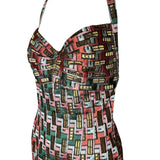 Zac Posen Spring 2006 "Pompeii" Multicolor Halter Dress SIDE PROFILE PHOTO 7 OF 9