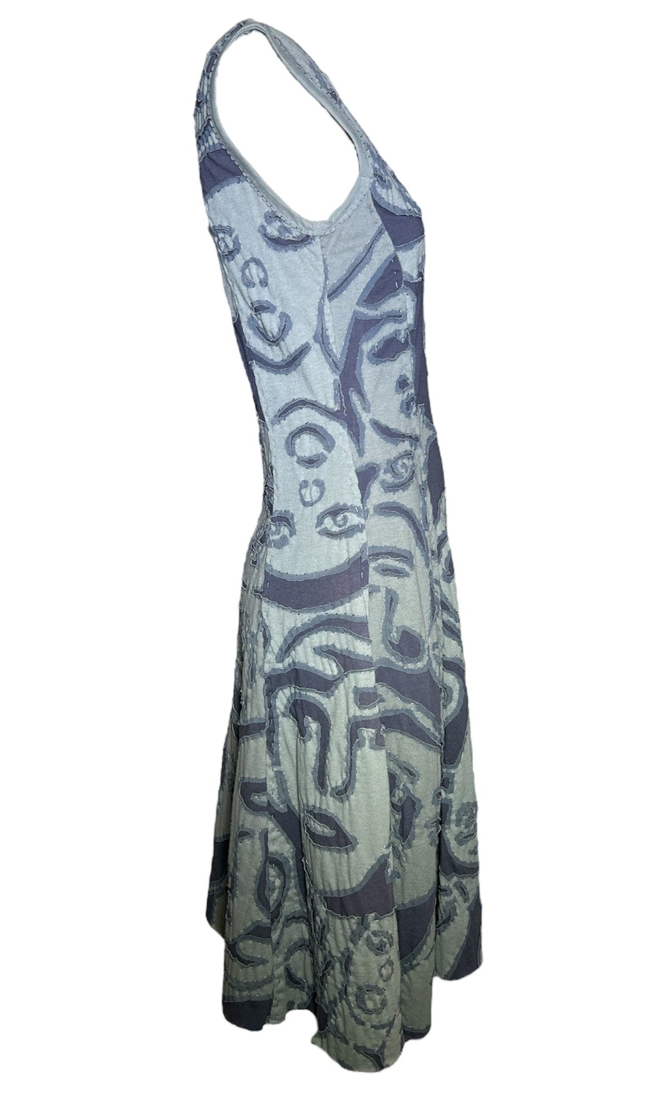 Project Alabama Grey-Tone Cut Out Faces Dress SIDE PHOTO 6 OF 7