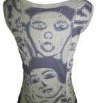 Project Alabama Grey-Tone Cut Out Faces Dress BACK DETAIL PHOTO 2 OF 7