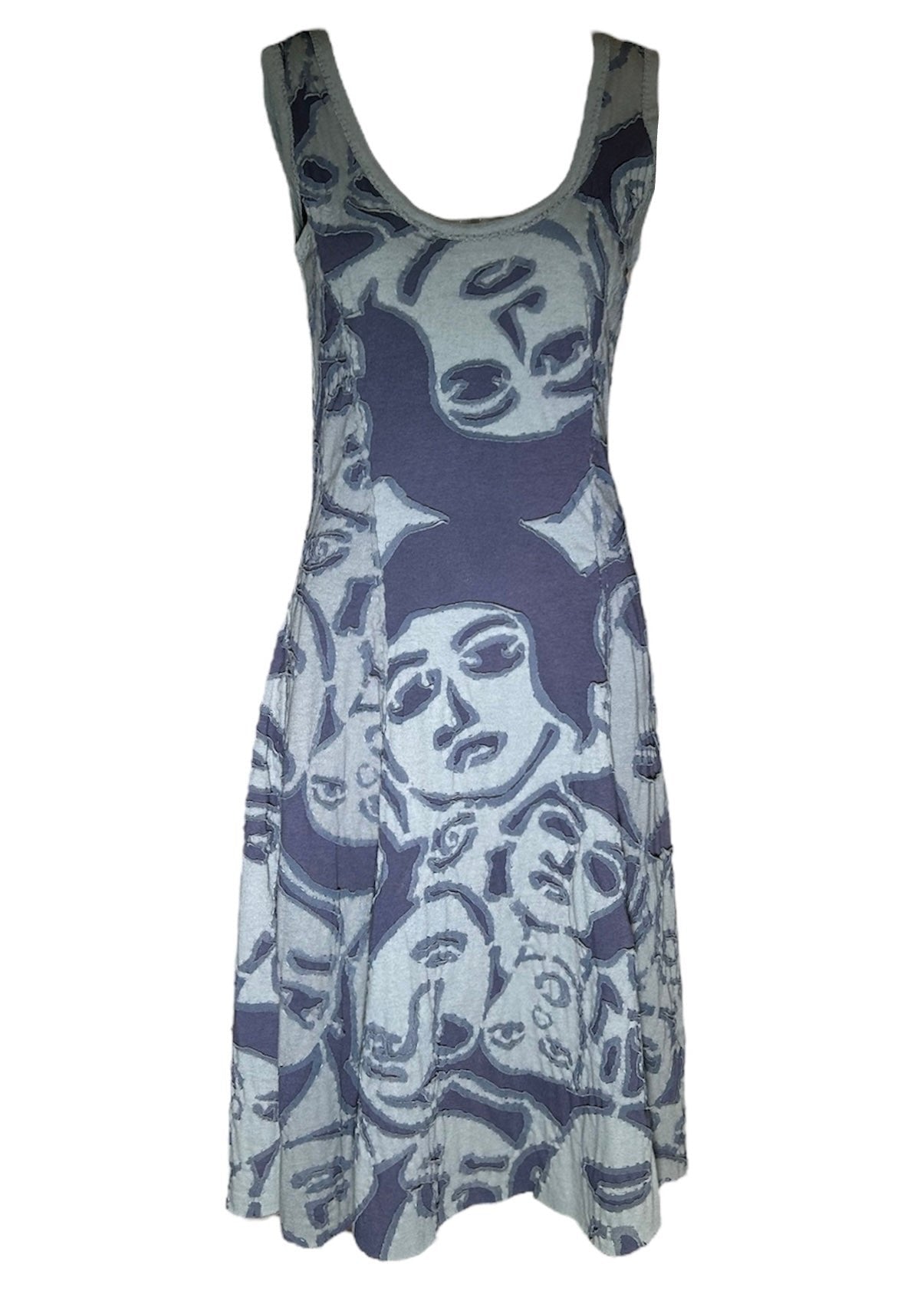 Project Alabama Grey-Tone Cut Out Faces Dress FRONT PHOTO 1 OF 7