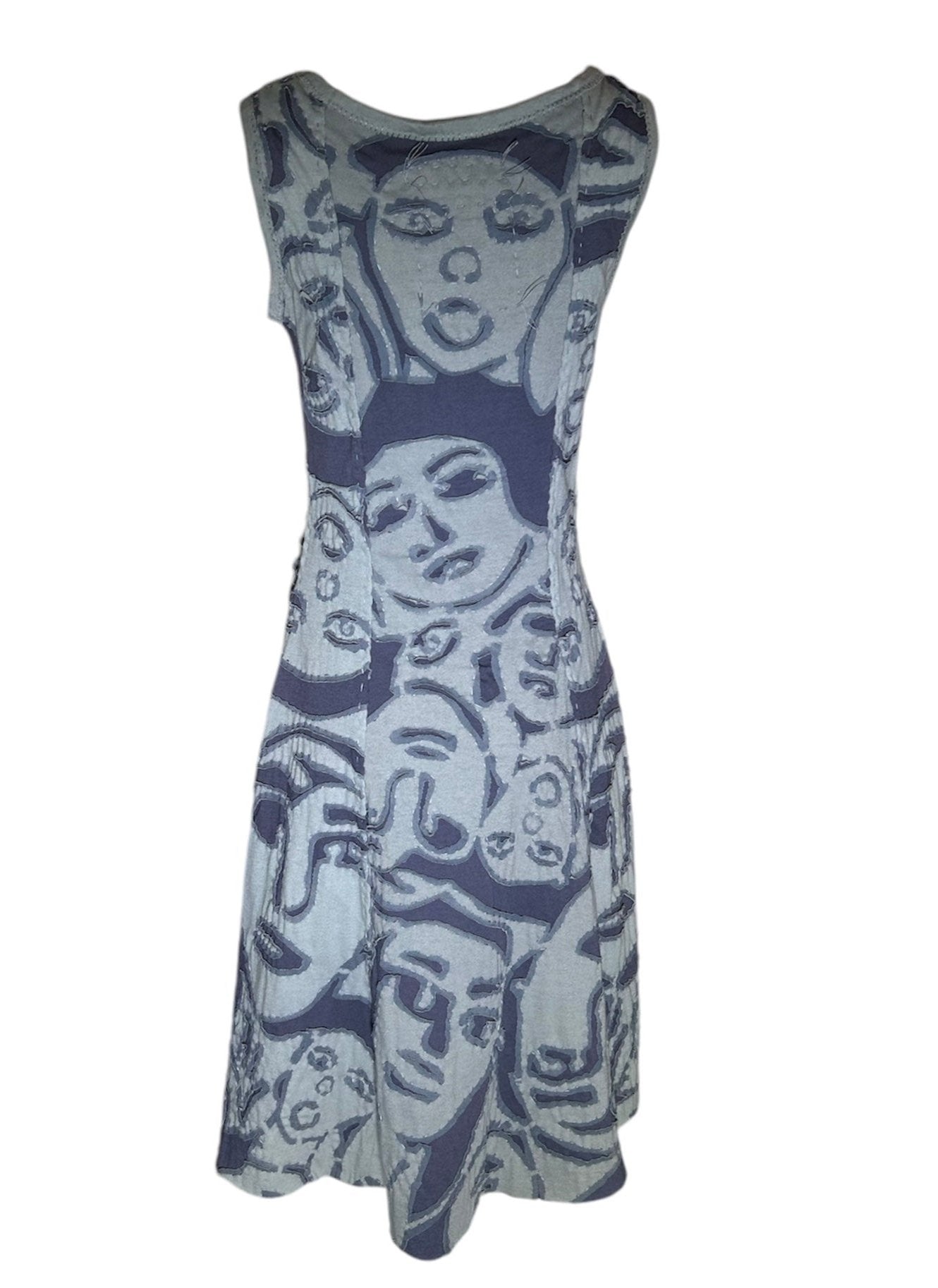 Project Alabama Grey-Tone Cut Out Faces Dress BACK PHOTO 5 OF 7