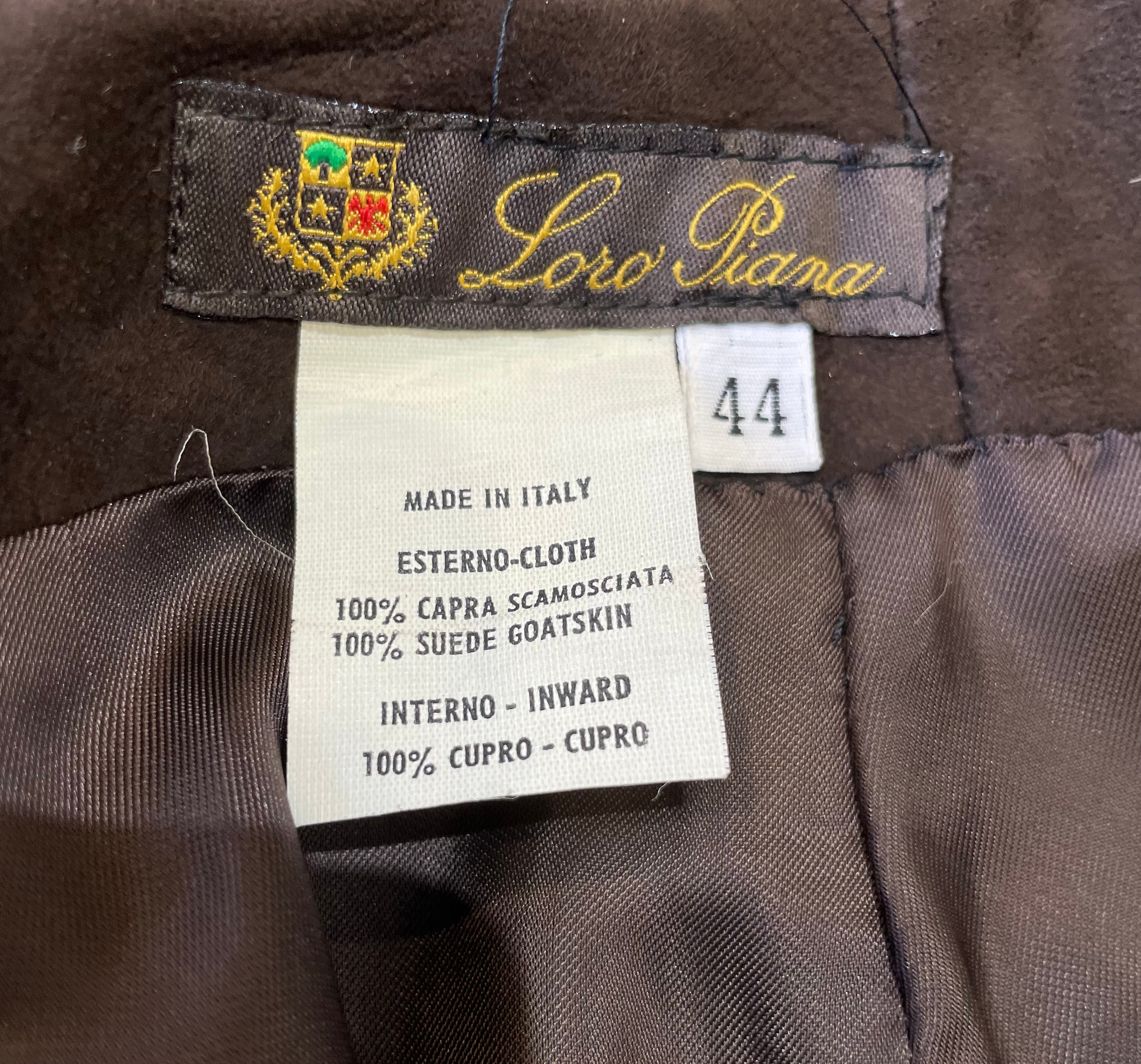 Loro Piana Chocolate Brown Suede Skirt LABEL 4/4