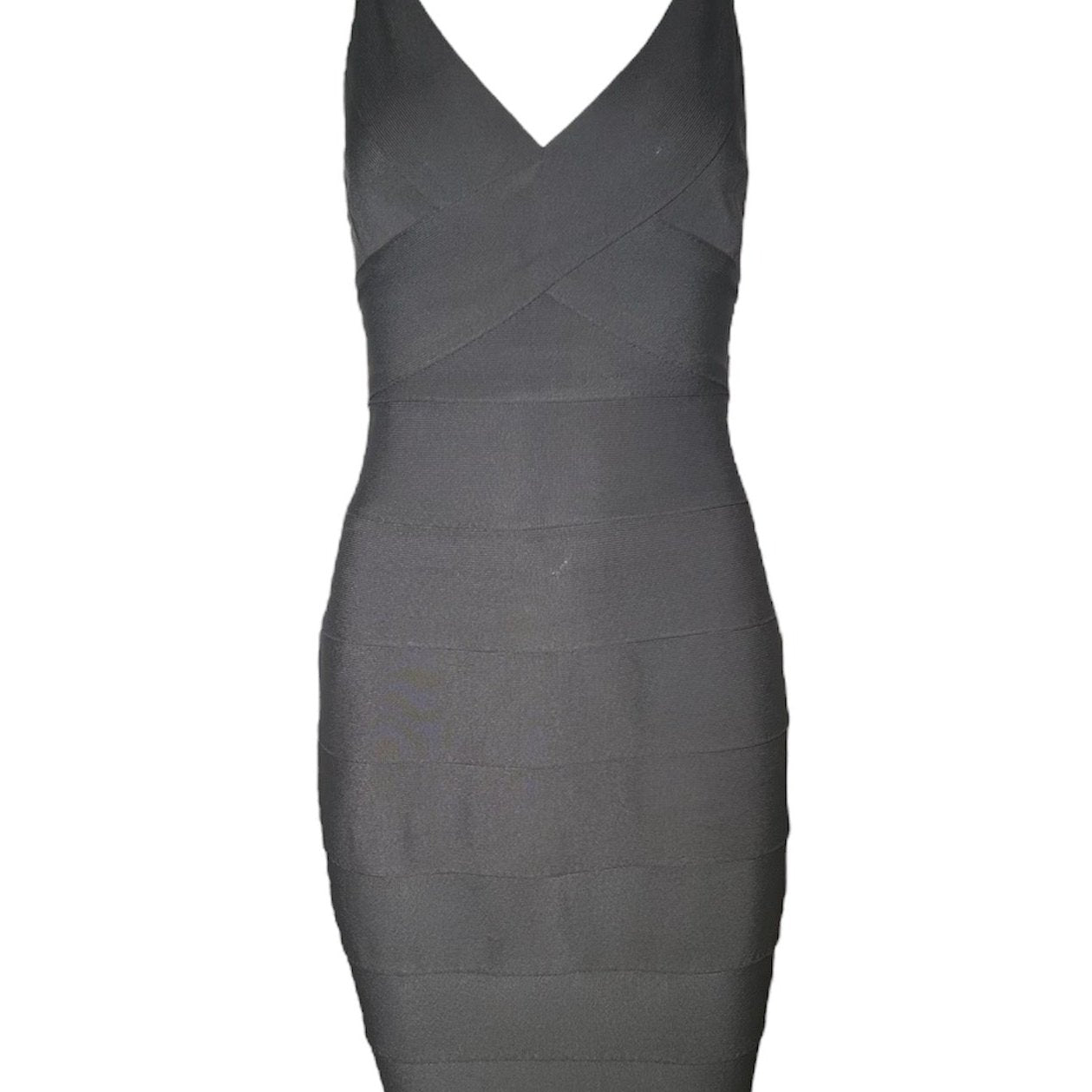  Herve Leger Couture Iconic 90s Bandage Dress in Dark Taupe FRONT PHOTO 1 OF 5