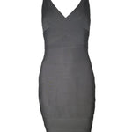  Herve Leger Couture Iconic 90s Bandage Dress in Dark Taupe FRONT PHOTO 1 OF 5