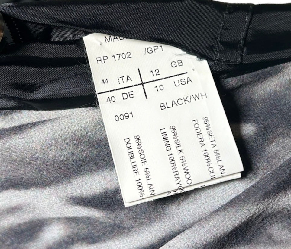 Rick Owens Silk Graphic Blouse w/ Button Belt CARE TAG PHOTO 6 OF 7