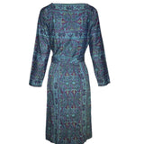 Claire McCardell 1950s Sea Green Tapestry Dress w/ Belt BACK PHOTO 2 OF 6