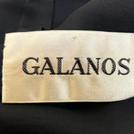 Galanos 70s Black Maxi Gown With Tie Up Bodice and Lattice Ruche Detailing LABEL PHOTO 6 OF 6