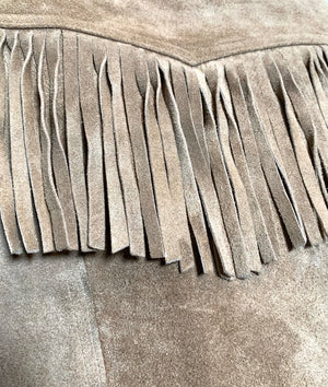 Wilson's 80s Tan  Suede Fringed Cropped  Jacket DETAIL 4 of 5