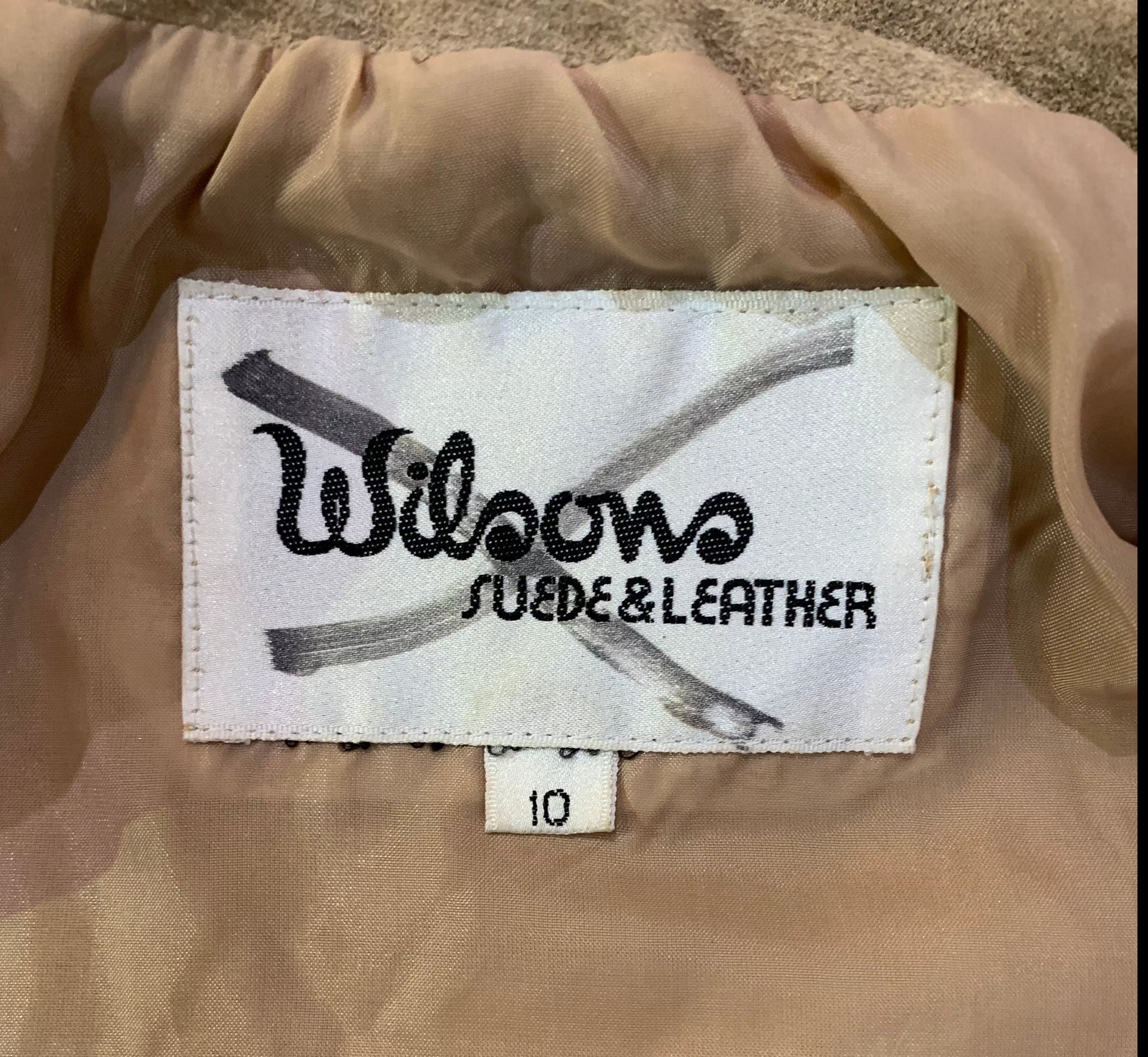 Wilson's 80s Tan  Suede Fringed Cropped  Jacket LABEL 5 of 5