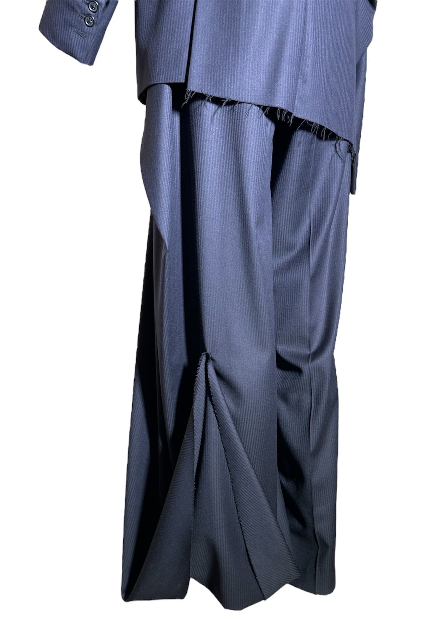  Maison Martin Margiela 90s "Unfinished" Avant-Garde Pantsuit Ensemble PANTS DETAIL PHOTO 4 OF 11