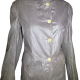 Jil Sander Grey Leather Jacket PROFILE PHOTO 2 OF 6