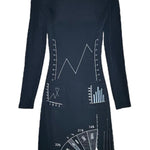 Moschino Cheap & Chic Novelty Charts Dress FRONT PHOTO 1 OF 8