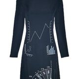 Moschino Cheap & Chic Novelty Charts Dress FRONT PHOTO 1 OF 8